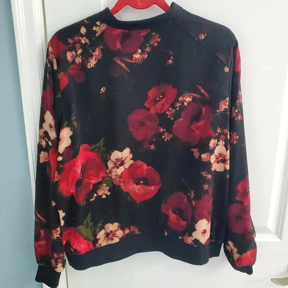 Susan Graver Floral Bomber Jacket - Picture 3 of 8